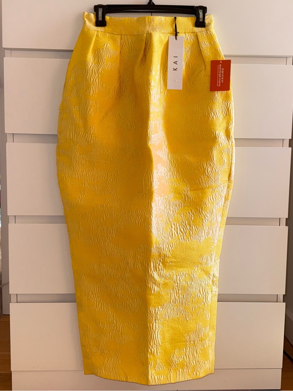 KAI collective yellow jacquard skirt small